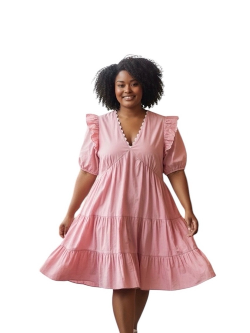 Simply Southern pink ruffle baby doll dress - large